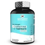 NATURYZ Triple Strength L-Carnitine L-Tartrate 2000MG Converts Fat into Energy | Cellular Energy & Endurance | Athletic Performance | Cutting Supplement - 90 Tablets