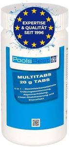 PoolsBest 1kg Chlor Mini Multitabs 5 in 1 I 20g Mini Chlortabletten für Pool/Whirlpool/Aufstellpool & Planschbecken I All in One Poolpflege Tabs I Reinigungstablette für Pools bis 20m³