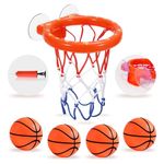 Bath Toys - Bathtub Basketball Hoop for Kids Toddlers,Bath Toys Shower Toys for Kids Ages 4-8,Suction Cup Basketball Hoop & 4 Soft Balls Set for Boys Girls,Mold Free No Mold Bath Toys for Toddlers