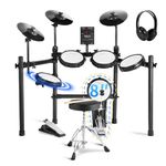 Fesley Electric Drum Set with Independent Kick Drum Electronic Drum: Dual Zone Snare Drum Electric Drum Set, Quiet Mesh Drum Pads For Beginner, 3 Cymbals with Choke, USB MIDI, Drum Throne, Drum Sticks