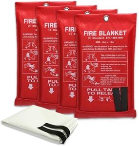 Sierra Madre Emergency Fire Blanket for Home and Kitchen – 100% Fiberglass Fire Suppression Blanket (40x40) for Car, Office & Camping – Instantly Smothers Flames – Lightweight & Reusable (Pack of 4)
