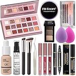 Professional All in one Makeup Set, Fenshine Cosmetic Make Up Starter Kit With Storage Bag Portable Travel Make Up Palette Eyeshadow Foundation Lip Gloss for Teenage & Adults (16PCS)