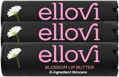 Ellovi Natural Lip Butter Lip Balm - Blossom - Pure Enough to Eat - Made With Just 6 Vegan Ingredients - Moisturizing Lip Care for All Day Hydration (3-Pack)