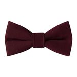 HOULIFE Velvet Bow Tie for Kid – Adjustable Pre-tied Bowtie for Boy Girls, Solid Colour Butterfly Bow Ties for Party Ball Banquet Wedding with Gift Box, Dark Wine Red