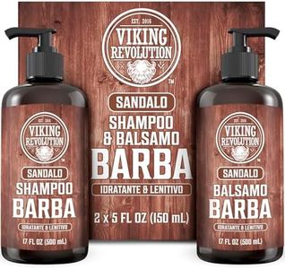 Viking Revolution - Shampoo Barba Uomo - Include Balsamo con Oli di Argan e Jojoba - Ammorbidisce, Lenisce e Rinforza la Barba - Profumo Naturale al Sandalo - 2x500 ml