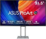 ASUS ProArt Display 32” 4K HDR QD-OLED Professional Monitor (PA32UCDM) - UHD, Ultra-Slim, 240Hz, 0.1ms, Auto Calibration, Dolby Vision, 99% DCI-P3, ΔE<1, Thunderbolt 4, Calman Ready