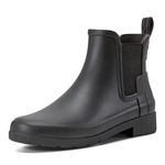 Hunter women's Refined Chelsea Rain Boot, Black, 7