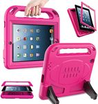 AVAWO Kids Case Built-in Screen Protector for iPad 2 3 4 （Old Model）- Shockproof Handle Stand Kids Friendly Compatible with iPad 2nd 3rd 4th Generation (Rose)