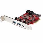 StarTech.com 5-Port USB PCIe Card - 10Gbps USB 3.1 Gen 2 PCIe Card w/ 1x USB-C & 2X USB-A - 1x 2 Port IDC (Internal 5Gbps USB Header Expansion) - USB C PCI Express Controller Card (PEXUSB312A1C1H)