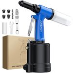 AUTOUTLET Heavy-Duty Pneumatic Rivet Gun Kit, Suitable for Multiple Sizes (3/32 "(2.4 mm), 1/8" (3.2 mm), 5/32 "(4 mm), 3/16" (4.8 mm)), Empowering Renovation and Manufacturing Fields