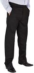 Ever Press Men's Casual/Formal/Business Trousers/Pants Waist 32-44 Inside Leg 31 Inches (Leg-31 Waist-34, Black)