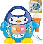 KiddoLab Penguin Music Player and Karaoke Microphone for Kids Playtime Fun. Toddler Music and Karaoke Toy Microphone. Singing Machine Karaoke for Kids. Musical Toys for Newborn Children 18 Months+