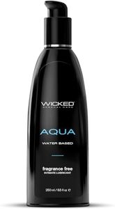 Wicked Lubes Sensual Care Collection Aqua Waterbased Lubricant, Fragrance Free, 8.5 Ounce