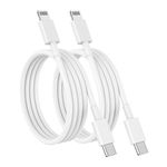 GIANAC USB C to Lightning Cable 1M [MFi Certified] 60W Fast Charger Cable USB-C Power Delivery Charging Cord for iPhone 14/13/12/12 PRO Max/12 Mini/11/11PRO/XS/Max/XR/X/8/8Plus/iPad pack of 2