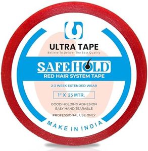 SAFEHOLD Hair Patch Red Tape| Hair Wig Red Tape | Ultra Hold | Double-sided Hair Patch | Cotton-Cloth | Waterproof | Maximum Hold upto 2 weeks (1 inch, 20 Yards) (Pack Of 1)