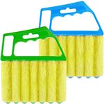 Blind Cleaner Duster Tool, 7 Finger Dusting Cleaner Tool for Window Venetian, Washable Mini Cleaner Brush, Hand held Cleaner Tool for Air Conditioner Wood Blinds Dust Dirt (2 Colors, 2 Pieces)