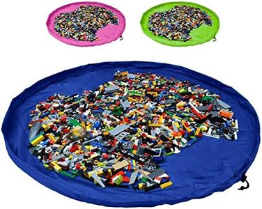 JJ PRIME - Toy Storage Bag | Large Bag Mat | Foldable Kids Storage Toys Organizer | Drawstring Bag Play Mat | Storage Ideas Fast Cleanup (150cm, Blue)