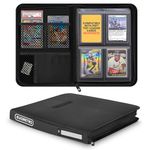 Toploader Binder - 35pt-55pt Topload Card Compatible, 4 Pocket Black Portable Top Loader Card Storage Album, 96 Slots Rigid Card Holder, 2 PSA Slab Pocket, Lorcana, Pokemon, MTG, Sports Cards EVORETRO