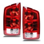 Nakuuly Tail Lights Assembly Compatible With 2002-2006 Dodge Ram 1500 2500 3500 Pickup Driver and Passenger Side Taillights Brake Signal Rear Lamp with Bulbs and Harness