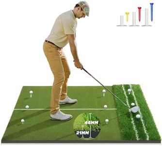 Premium Dual-Turf Golf Mat: 2024 Upgraded 5 x 4ft Golf Hitting Mat, Alignment & Angle of Approach Aid Practice Golf Mats, Indoor & Outdoor Golf Training Swing Chipping Turf Mat, Gifts for Men/Golfers