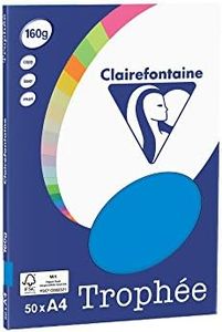 CLAIREFONTAINE 4161C Papier Trophée Personal Paper Pack Multifonctions A4 160g/m2 Turquoise 50 feuilles