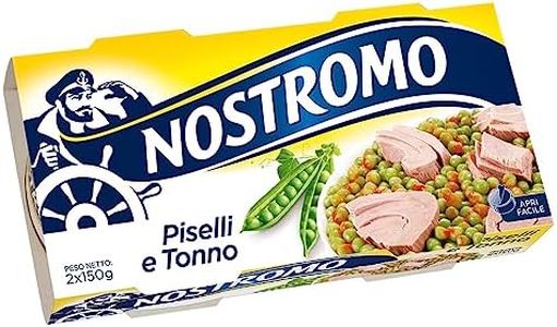 Nostromo - Tonno con Contorno di Piselli, Piatto Completo e Pronto da Gustare, Apertura Facile, 2 Lattine da 150 gr