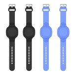 4 Packs Waterproof Bracelet for Tile Mate 2022 Kids, Soft Silicone Wristband Holder Full Case Cover Compatible with Tile Mate (2 Black+2 Blue)