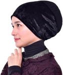 Mu Lan Prime Volumizer | Anti-Slip Non-Slip | Hijab Scarf Shawl Bun Shaper | Cotton Velvet Under Scarf, Black, Large