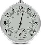 4'' Outdoor Indoor Thermometer - Outdoor Thermometer Hygrometer Decorative, Analog Thermometer, Thermometer and Humidity Gauge, No Battery Dial Thermometer, Wall Thermometer for Home Garden Patio