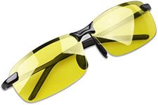 YIMI Polarized Photochromic Outdoor Sports Driving Sunglasses for Men Women AntiGlareEyewear Ultra-Light Sun Glasses (Night Vision/Black Frame Yellow lens)