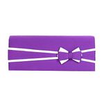 Premium Matte 2-Tone Bow Front Flap Clutch Evening Bag, Purple by TrendsBlue