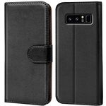 Verco Wallet Case for Samsung Galaxy Note 4 Book Cover with Magnetic Closure compatible with Galaxy Note 4 Flip Case with Card Slots Faux Leather - Black