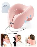 Jiaao 2-in-1 Travel Neck Pillow with 360-Degree Head Support, Adjustable Clasp, Memory Foam U-Shape Airplane Neck Pillow with Storage Bag, Napping Pillow for Airplane, Car, Train, Bus and Home Use