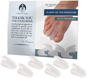 Dr. Frederick's Original Flared Gel Toe Separators - 6 Pcs - Gel Toe Spacers - Bunion Toe Separators - Temporary Bunion Corrector - Gel Orthotic for Overlapping Toes - For Men/Women - One Size