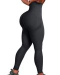 DREAMOON Butt Lifting Leggings Women Seamless Scrunch Workout Leggings High Waist Gym Booty Tummy Control Yoga Pants, #1-scrunch Butt Black, Medium