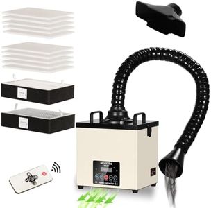 Solder Fume Extractor Flow Rate 255m³/h Power 105W,LCD Display,Remote Control,3-Layers Filtration System With 13 Filters,Suitable for Nail Salon Desktop Soldering Fume Extraction and Absorption
