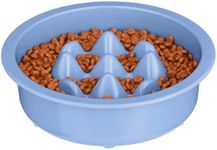 The Niner Slow Feed Bowl - Raised Peaks Slow Down Pets Eating - Fits Elevated Feeders Including Neater Feeder Large Sizes - Gentle on Teeth and Gums - Holds up to 2 Cups (Blue)