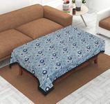 Texstylers Cotton Rectangular Pack of 1 Blue Floral 4 Seater Center Table Cloth Cover, 40 x 60 Inches Suitable for Elegant Home,Living Room,Dining Table Décor Purpose