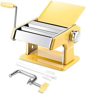 elabo Pasta Machine - Stainless Steel Roller Pasta Maker - 7 Adjustable Thickness Settings Noodles Maker with Hand Crank, Perfect for Spaghetti, Fettuccini, Lasagna or Dumpling Skins