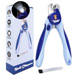 Thunderpaws Professional-Grade Dog Nail Clippers with Protective Guard and Safety Lock (Medium to Large Breeds) (Blue, Medium to Large Breeds (LED))