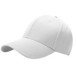 Taeku Baseball Cap, Women Men Adjustable Cotton Vintage Golf Dad Hat for Running Outdoor Workouts (White)