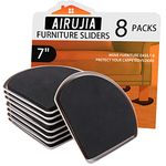 AIRUJIA Furniture Sliders for Carpet, 7 inch Reusable Furniture Mover Pads, Furniture Glides, Easy Moving and Protect Carpet Hardwood Floor, 8 Pieces (Beige)