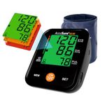 AccuSure 3 Color Display Blood Pressure Monitor Fully Automatic Digital Large Display And Adjustable Arm-Cuff Comes With Micro USB Port And 2 Years Brand Warranty- Black Color