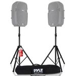 Pyle Speaker Stand - Dual Speaker Stands, Heavy Duty Metal Tripod Base, Adjustable Height 40’’- 71”, Weight Capacity 132lbs, w/Safety Pin & Storage Bag- Perfect for PA DJ, Studios & Performances.