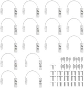 Kamtop 16 PCS Window Restrictor Locks, Lockable Window Door Locks with Keys, Childproof Casement Window Lock Anti Theft Window Guards for Children Safety Security Restrictor Cable Wire Catch