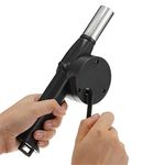 False 1Pcs Barbeque air blower fan Portable Manual Handheld barbeque air blower fan for bbq Grill Handy Mini Campfire fan for Picnic Outdoor Camping Charcoal Barbecue Cooking BBQ Grill Tool