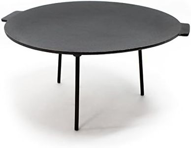 Wiltec Plancha redonda barbacoa Ø44cm horno holandés, altura 44cm, 3 patas, hierro fundido, antiadherente