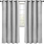 Utopia Bedding Blackout Curtains Grommet 2 Panels [Grey White, 52W x 72L Inches], Thermal and Sound Insulated Drapes for Bedroom and Living Room