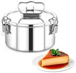 EasyShopForEveryone Stainless Steel Flanera, 6 x 6 x 3.5 Inches Flan Pan, Capacity 38 fl. oz, Compatible with Instant Pot 3qt, Molde Para Flan