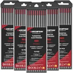 ARCCAPTAIN TIG Welding Tungsten Electrode 10-Pack 3/32"x 7"(Red - 2% Thoriated, WT20/EWth-2) X 5 Pcs